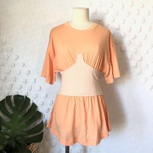silence + noise Tops - NEW SILENCE + NOISE PEACH CORSET OVERSIZED T SHIRT silence + noise Tops - NEW SILENCE + NOISE PEACH CORSET OVERSIZED T SHIRT